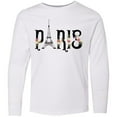 thumbnail image 3 of Inktastic Paris Eiffel Tower with Flowers Long Sleeve Youth T-Shirt, 3 of 5