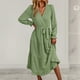 thumbnail image 5 of Vestido largo informal para mujer, cuello en V, vestido de verano, manga larga, estilo Sexy, atuendo diario FLhrweasw Para estrenar, 5 of 7