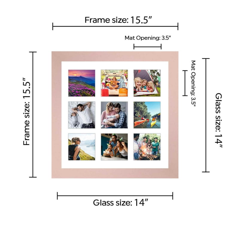 Gold 4x4 Frame With Mat - 8x8 Frame For a 4 x 4 Photo - Great for  Instagram Pictures