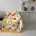 thumbnail image 2 of Fall Blanket for Couch/Bed Autunm Maple Leaf Thanksgiving Throw Blanket Soft Cozy Flannel Throws All Seanson Blanket for Boys/Grils Kids 49"x59", 2 of 6