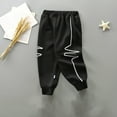 thumbnail image 2 of CPNG Infant Toddler Boys Daily Sweatpants Loose Wide Leg Sweat Pants Elastic High Waist Baggy Casual Joggers(Black,18-24 Months), 2 of 4