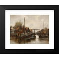 thumbnail image 2 of Adolf Kaufmann 24x19 Black Modern Framed Museum Art Print Titled - In the Harbour, 2 of 5
