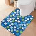 thumbnail image 2 of Yayeee Bath Rug for Bathroom Floor Non Slip Rectangle Fluffy Soft Absorbent Mat, 16"x24", Blue Dots, 2 of 7