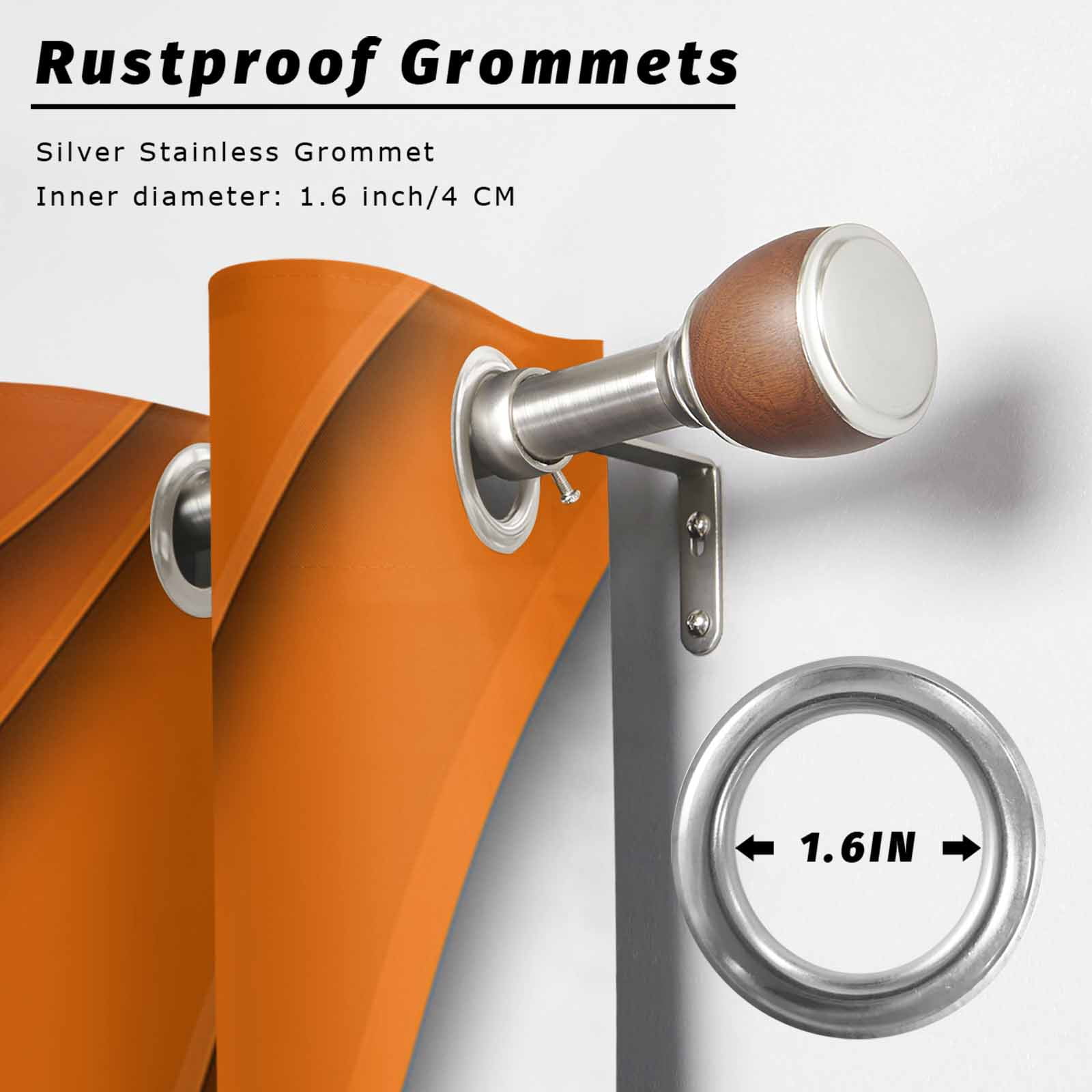 Orange Grey Ombre Outdoor Curtains for Patio Waterproof,Windproof Privacy Curtains with Weighted Bottom,Modern Geometric Abstract Aesthetics Cream Outside Drapes for Picnic Garage 54"x84" 2 Panel