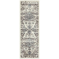 Maples Rugs Antique Border Traditional Neutral Color Indoor Hallway Runner Rug, 2'x6'
