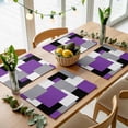 thumbnail image 5 of Abstract Geometric Placemats Set of 4 Mid Century Purple Nordic Place Mats Table Mats Kitchen Dining Home Outdoor Party Table Decoration, 5 of 9