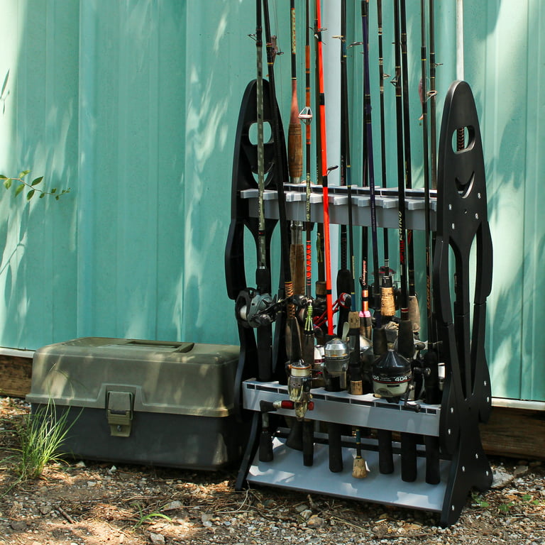 Redneck Convent Vertical Standing Fishing Pole Display Rack Storage Organizer for 16 Rods/Reels