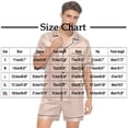 thumbnail image 3 of Mens Pijamas Color Sólido Hielo Seda de Manga Corta con Pantalones de Cuello de Cinco Puntos, Ropa de Dormir de Satén Conjunto para el Hogar, 3 of 8