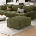 thumbnail image 4 of Large Oversized Corduroy Ottoman Footrest for Sofa, Bench for Sectional Sofa, Extra Seating & Coffee Table, Rectangle Pouf for Living Room,No Assembly Required(Sage Green), 4 of 11