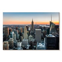Elephant Stock New York At Sundown Wall Art - Horizontal Canvas Wall Art - Living Room Wall Decor - City Canvas - Brown And Black Decor - 51" x 34"