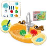 fastboy Electric Sink And Water Play Toys Simulated Kitchen Sink For Educational Fun Childrens Play Toys yellow