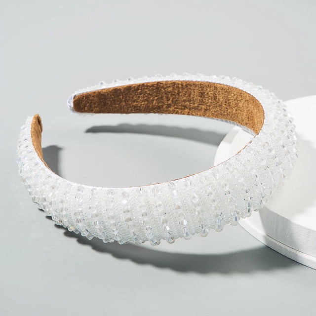 Diadema con cuentas tejidas a mano para el cabello Homing Hair Hoop, estilo barroco, esponja, accesorios simples para el cabello facial para mujer