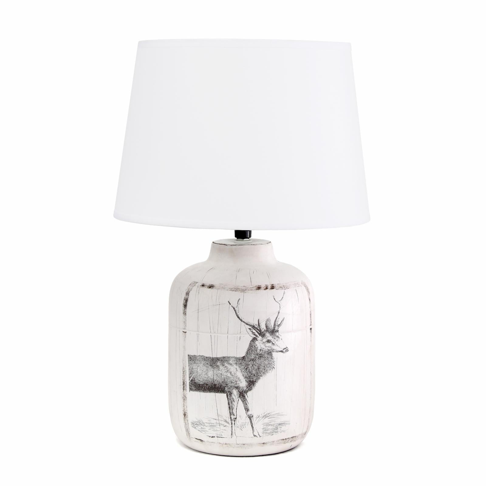 Mustard Yellow Stag Head Drum Lampshade Light Ceiling Shade Woodland 