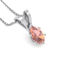 thumbnail image 2 of SuperJeweler 1/2 Carat Pear Shape Morganite Necklace In Sterling Silver, 18 Inches For Women, 2 of 6