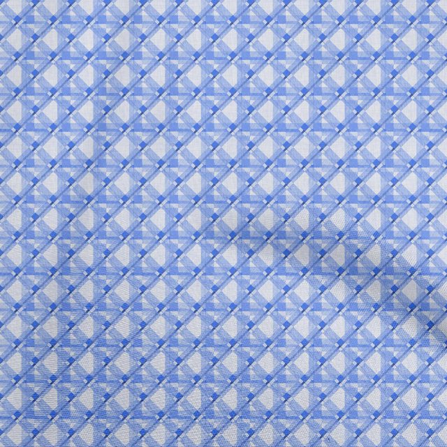 oneOone Georgette Viscose Blue Fabric Check Fabric For Sewing Printed Craft Fabric By The Yard 42 Inch Wide
