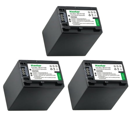 Kastar 3-Pack NP-FH100 Battery Replacement for Sony DCR-HC30  DCR-HC32  DCR-HC35  DCR-HC36  DCR-HC37  DCR-HC38  DCR-HC39  DCR-HC40  DCR-HC41  DCR-HC42  DCR-HC44  DCR-HC45  DCR-HC46  DCR-HC47 Camera
