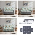 thumbnail image 5 of TSOVTHRID White Daisy Floral Print Loveseat Covers Washable Stretch Recliner Slipcover Furniture Protector with Elastic Bottom Couch Covers for Dogs Pets, 5 of 7