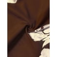 thumbnail image 7 of Coffee Brown Plus Size Green Floral Print One Shoulder Cinched Waist, 7 of 7