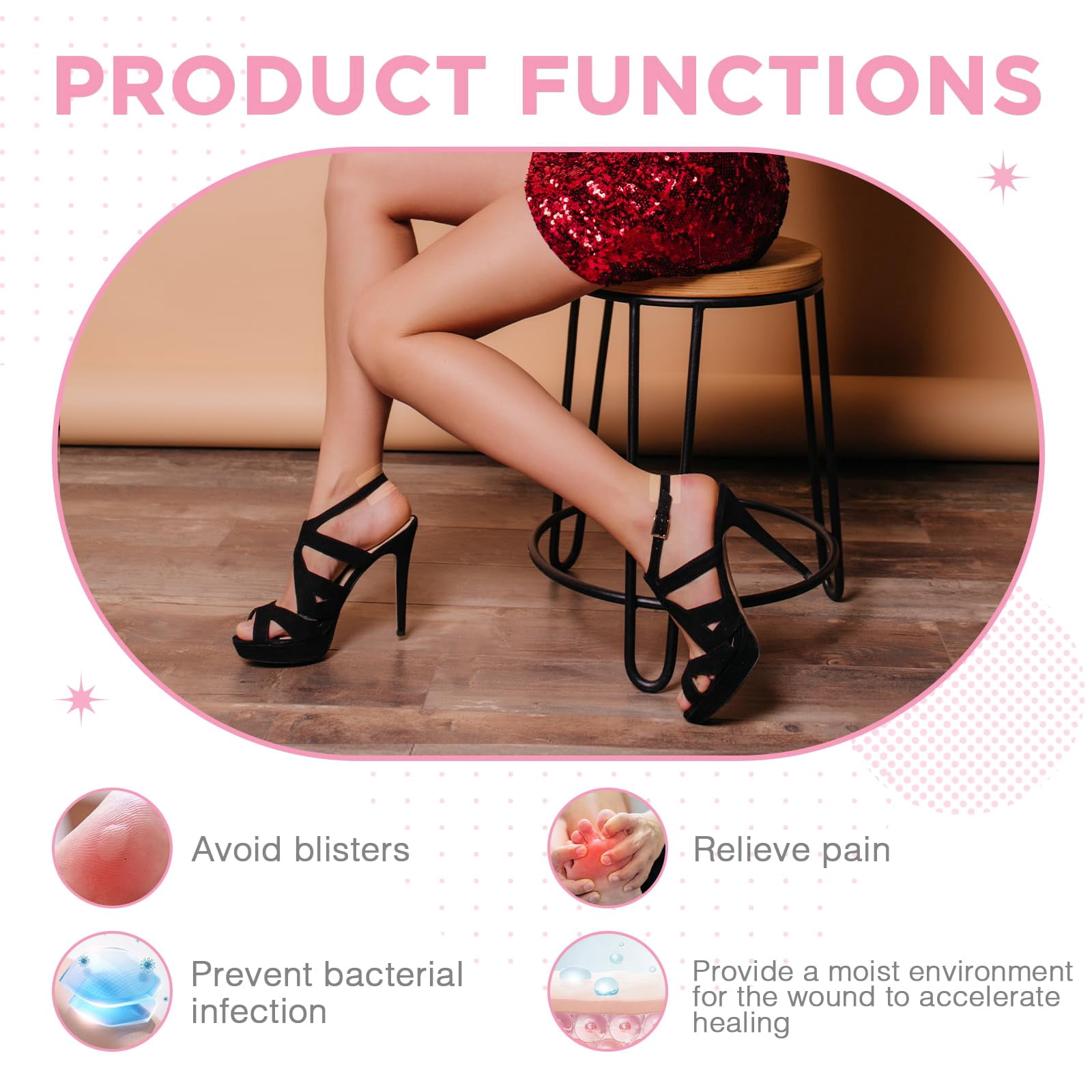 OK TAPE Sterilized Blister Bandage,40 Count，5cm*3cm,Waterproof Blister Prevention Tape for Heel,Toe,Foot Sole,etc