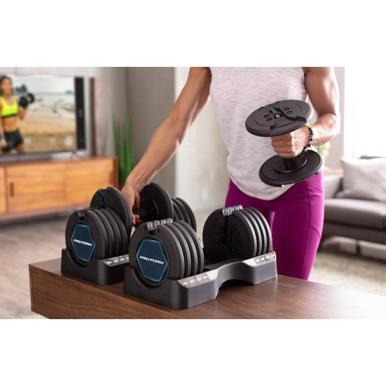 Proform adjustable dumbbell set deals
