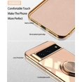 thumbnail image 2 of Compatible with Google Pixel 7 Pro Case Ring Holder Magnet Green, Google Pixel 7 Pro Phone Case Silicone Shockproof Plate Luxury Slim Cover (Pink), 2 of 14