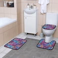 thumbnail image 6 of 4 Piece Shower Curtain Sets with Non-Slip Rug, Toilet Lid Cover, Bath Mat and 12 Hooks, Flower Shower Curtain Durable Waterproof Bath Curtain, 6 of 8