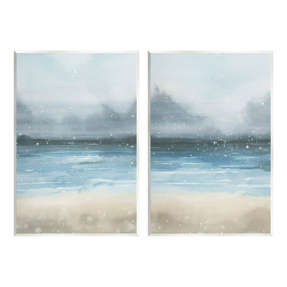 Stupell Industries Stormy Coastal Ocean Waves Graphic Art Unframed Art Print Wall Art, Set of 2, Design by Grace Popp