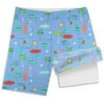 thumbnail image 2 of MEZZALL Boys Shark Printed Swimming Shorts With Lace Up High Waisted Loose Casual Swim Trunks Summer Beach Vacation Pool 5-6 Years Soft Baby Wear, 2 of 5