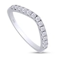 thumbnail image 3 of AFFY 0.50CT Moissanite Diamond Curved Wedding Band Ring for Women 14K White Gold over Silver-6, 3 of 5