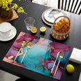 thumbnail image 3 of Turquoise Pink Blue Placemats Set of 8, Modern Gradient Abstract Marble Placemats for Dining Table, Place Mats for Kitchen Tabletop, Waterproof Wipeable Dining Table Mats Set, 3 of 9