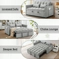 thumbnail image 5 of Anpport 3-in-1 Convertible Sleeper Sofa Bed, Pull-Out Loveseat Couch with Adjustable Back for Small Spaces, Velvet Fabric, 55", Gray, 5 of 6