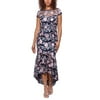 XSCAPE Women's Floral Embroidered High Low Cocktail Dress Blue Size 4