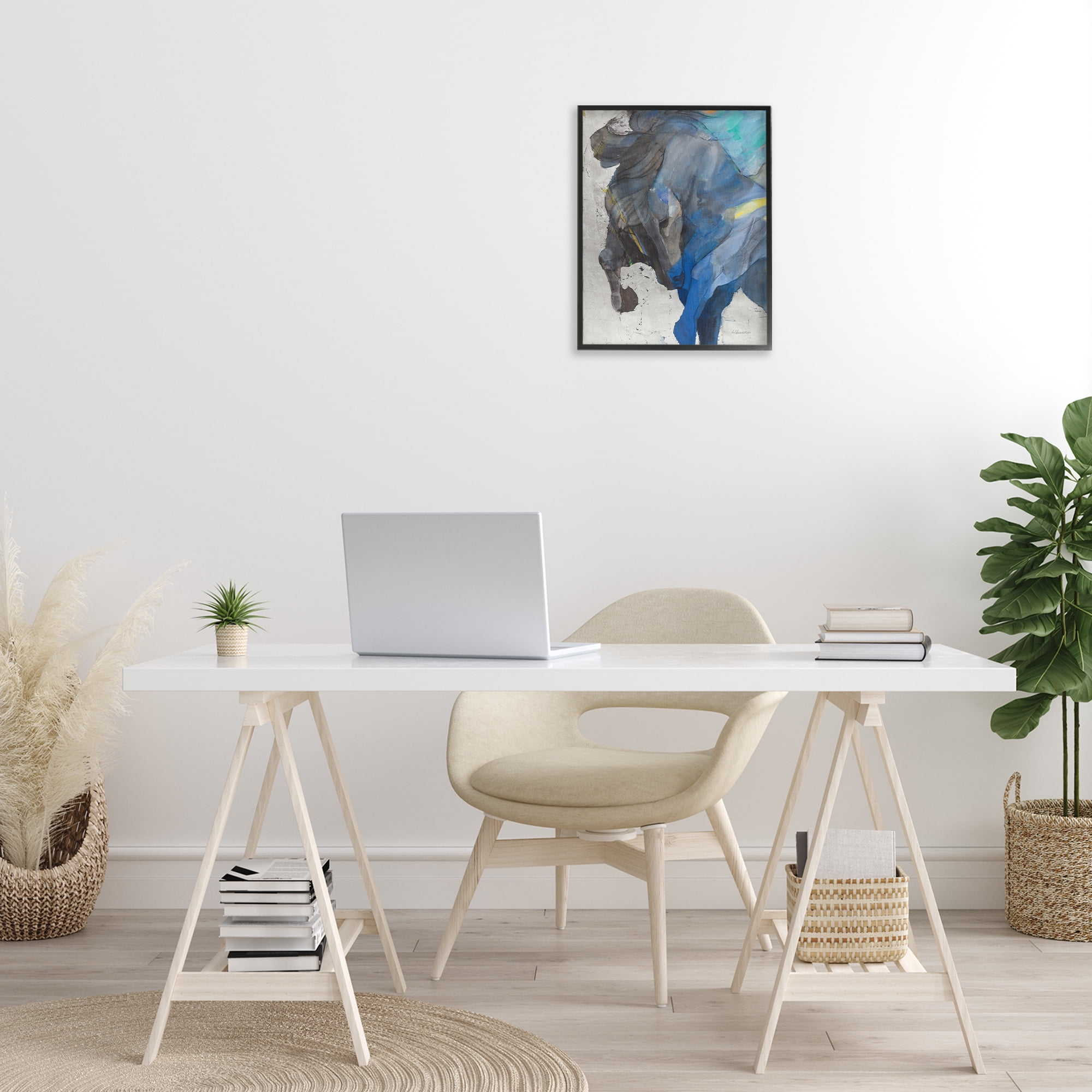 Stupell Industries Majestic Valor Stallion Animals & Insects Painting Black Framed Art Print Wall Art, 16 x 20