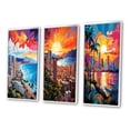 thumbnail image 3 of Designart "Pop Art Maui III" Cityscapes Framed Wall Art Set Of 3 - Multi-Color Maui Frame Gallery Wall Set For Home Decor, 3 of 7
