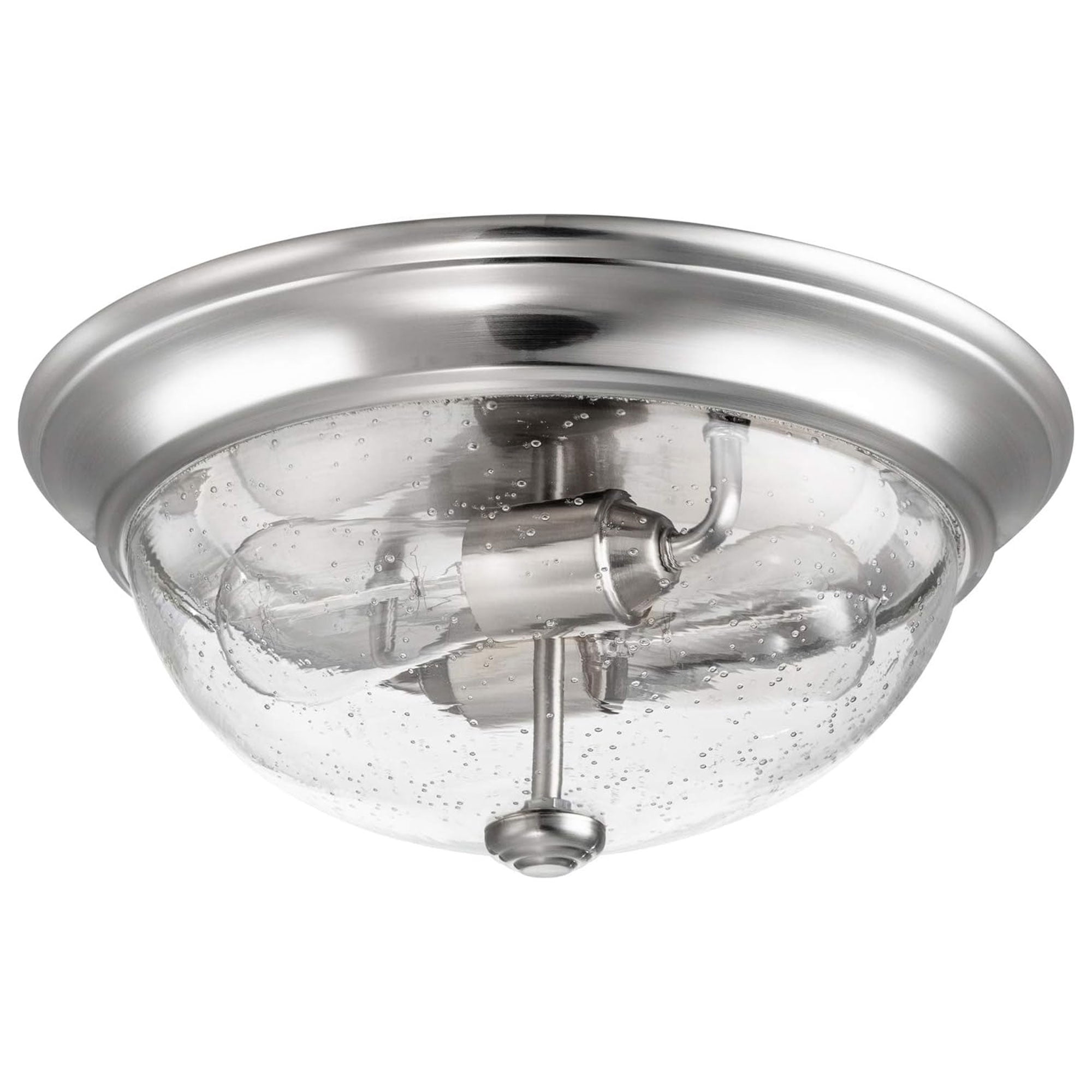 Open Box Prominence Home 13” Flush Mount Seeded Bowl Ceiling Light, Madalyn, 51382-31, Nickel