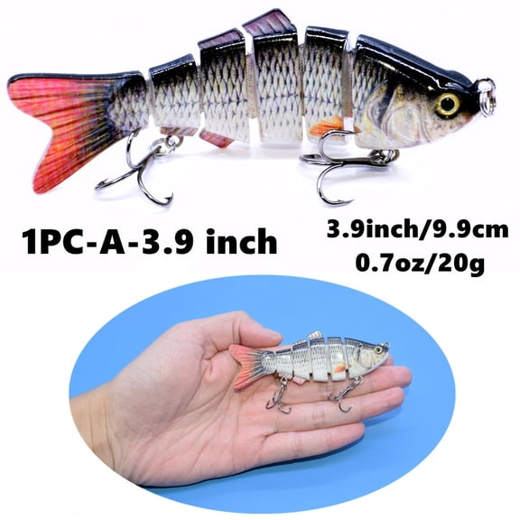 Fishing Lure CrankBait Swimbait Hard Bait for Bass Catfish Muskie Trout 3D Eyes Fishing Tools Fishhook Lifelike Fish 3.9inch