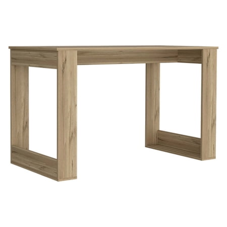 LIANGKA Spacious Workstation Writing Desk with Reinforced Stable Legs Modern Minimalist Home Office Furniture Light Oak Finish