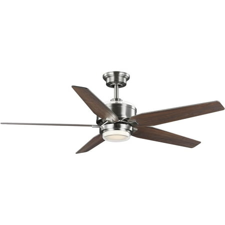 

Byars 54 5-Blade Integrated LED Indoor Brushed Nickel Transitional Ceiling Fan with Light Kit and White Opal Shade and Remote Control