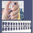 thumbnail image 1 of Long Nails Fake Nail Patch Rectangular Solid Color Nail Art 24PC, 1 of 1