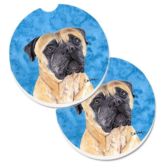 Blue Mastiff Set of 2 Cup Holder Car Coaster