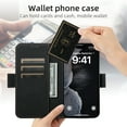 thumbnail image 6 of ELEHOLD Magnetic Wallet Case for iPhone 12 Pro Max Flip PU Leather Case with Built-in Credit Card Slots Cash Pocket Stand Function Compatible with Mag Safe Magnetic Closure Shockproof Cover,black, 6 of 6