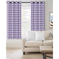 thumbnail image 2 of Purple Blackout Curtains 45 Inches Long for Bedroom, Country French Rustic Buffalo Plaid Modern Art Thermal Insulated Room Darkening Black Out Window Curtain Panels Grommet Drapes for Living Room, 2 of 8