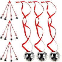 LEORX 1 Set Christmas DIY Bell with Jingle Bells and Ribbon for Holiday Decor Crafts and Seasonal Ornaments