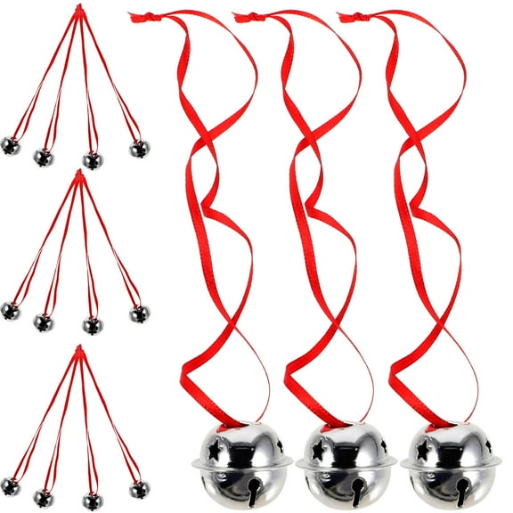 LEORX 1 Set Christmas DIY Bell with Jingle Bells and Ribbon for Holiday Decor Crafts and Seasonal Ornaments