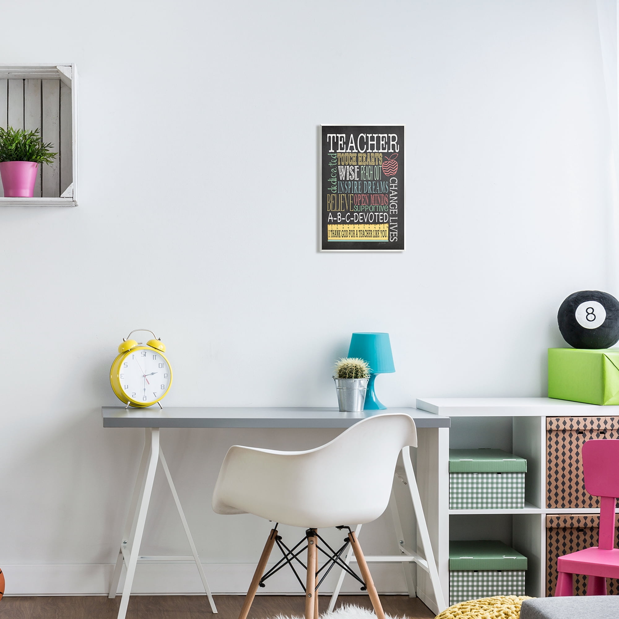 Stupell Teacher Appreciation Chalkboard Style Inspirational Painting Wall Plaque Unframed Art Print Wall Art