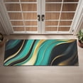 thumbnail image 2 of Teal Gold Marble Pattern Door Rugs,Washable Non Slip Door Mats Indoor,Decorative Door Mats,Entry Mat Indoor for Entrance,Bedroom,Kitchen,Bathroom,16"x47", 2 of 6
