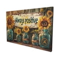 thumbnail image 3 of 16x24 inchCanvas Frameless Painting Sunflower Vase 'Always Positive' Slogan,Rustic Garden Yard Decor Accessory, Motivational Wall Art,Bedroom,Bathroom,Office Decoration Painting Canvas Gift, 3 of 6