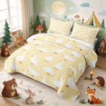 thumbnail image 3 of Erosebridal Goose Twin Quilt Set for Boys Girls, Yellow Background Twin Coverlet Set, 2-Piece 1 Bedspread and 1 Pillowcase, 3 of 7