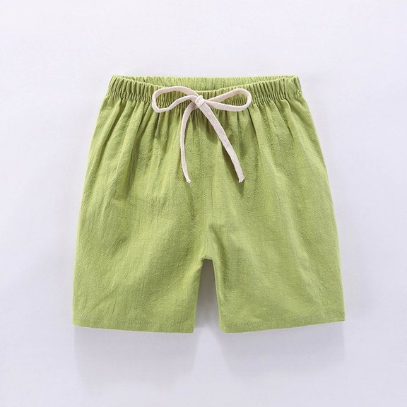 Toddler Boys Girls Shorts Cotton Linen Summer Casual Shorts Kids Solid Short Pants 2-8 Years