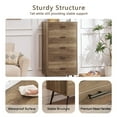 thumbnail image 5 of PORKISS 5 Drawer Dresser, Spacious Chest of Drawers, Vertical Dresser, Vintage Dresser Organizer Storage Cabinet for Bedroom, Closet, Hallway, Rustic Walnut, 5 of 13